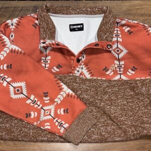 Hooey Men's Crewneck Sweater in Orange and Brown